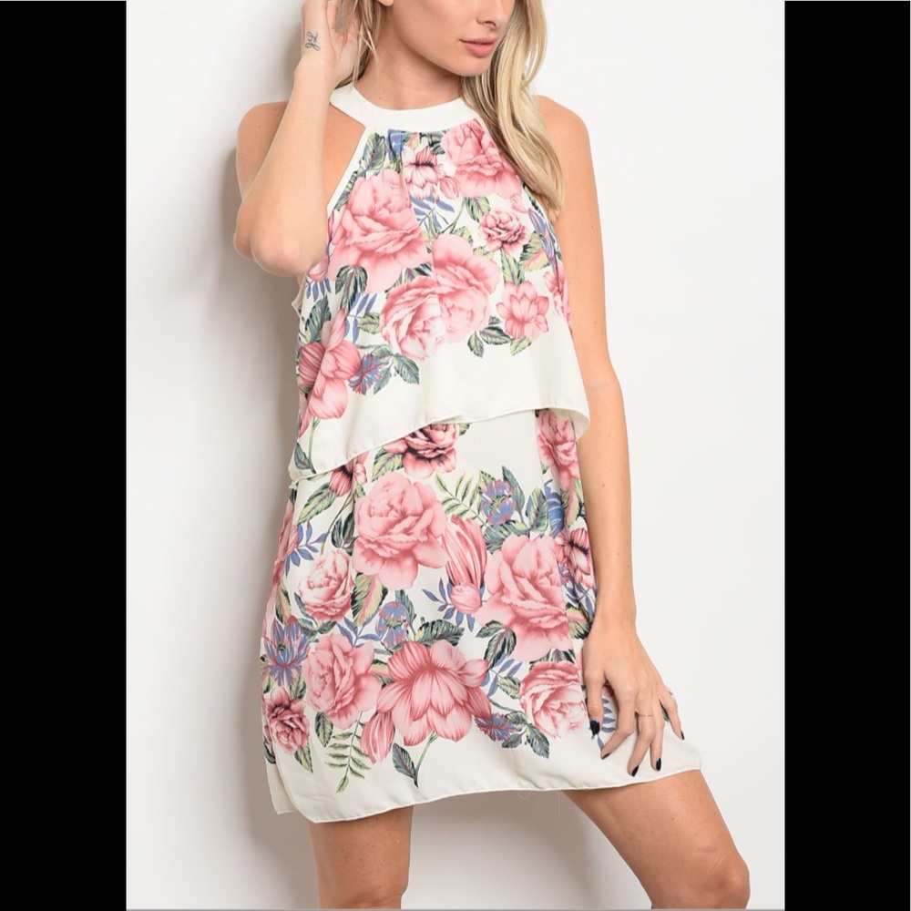 STUNNING ivory rose dress - Picture 1 of 4